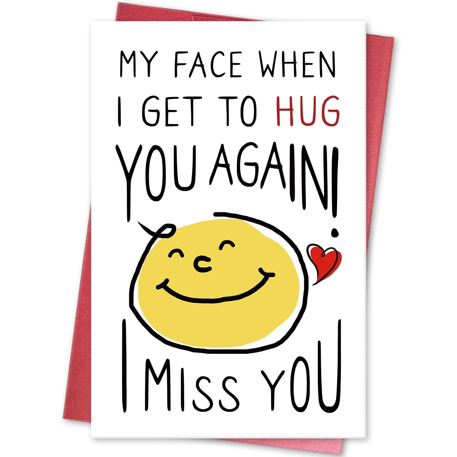 hvdler I Miss You Card for Men Women, Funny Farewell Gift for Family Friends, Thinking of You Card