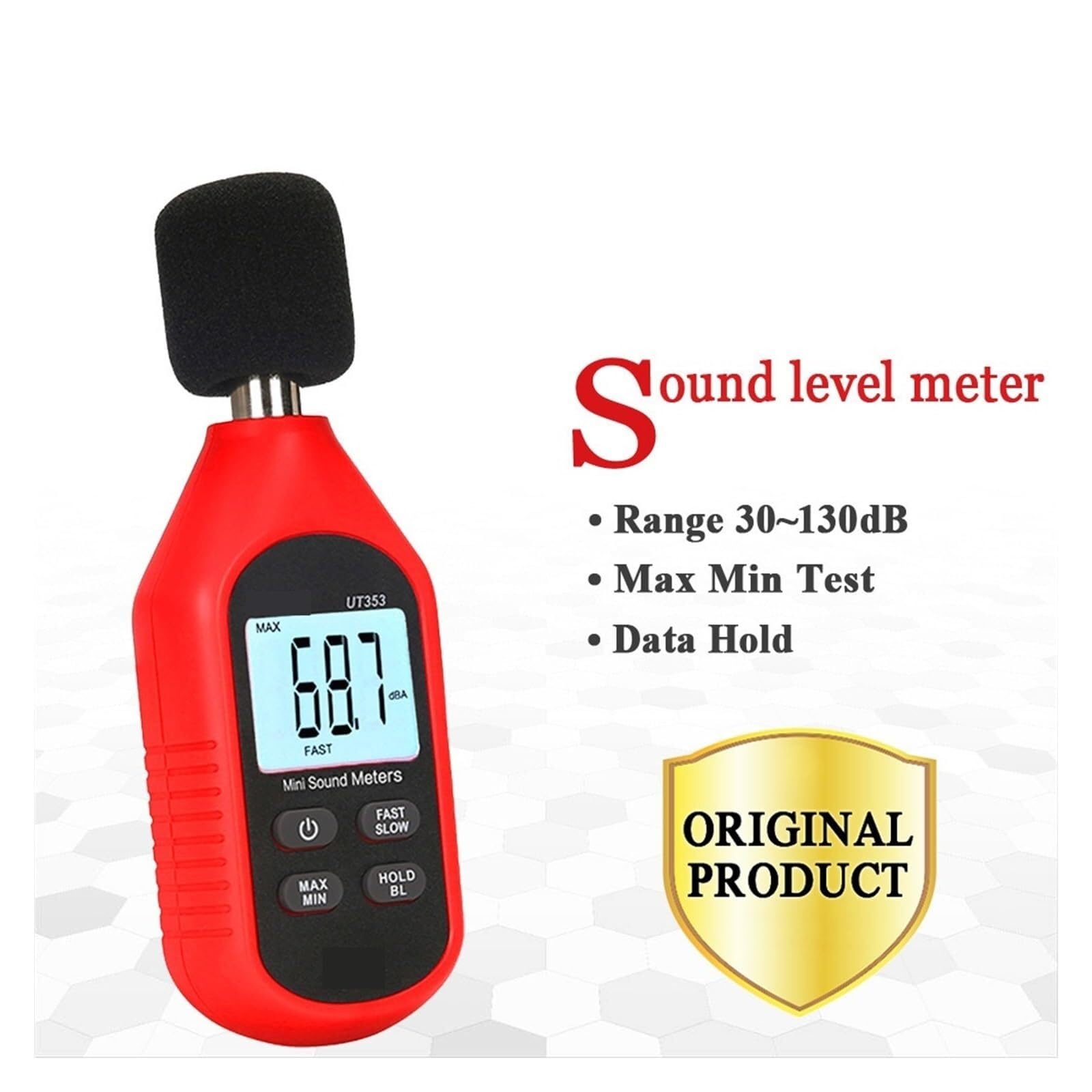sonómetro, Mini medidor de nivel sonido digital 30~130 dB con pantalla LCD