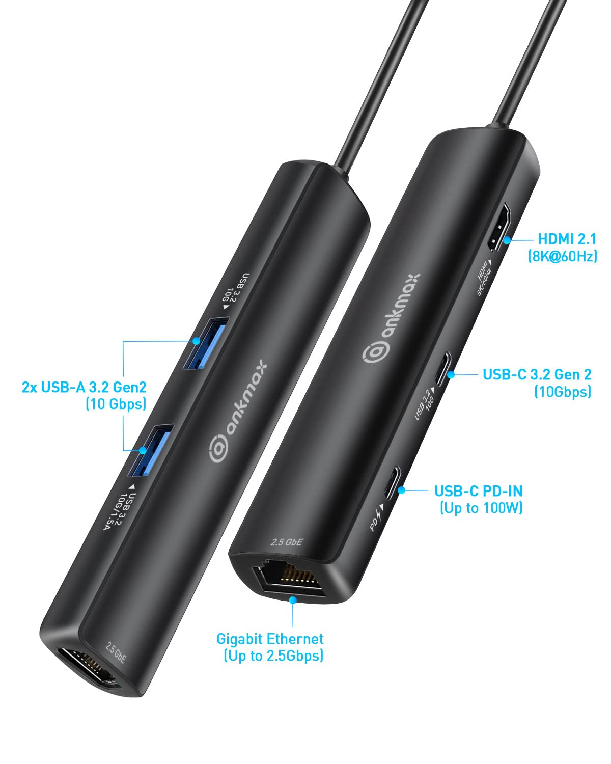 Amazon.co.jp: Ankmax USB Cハブ P64HG2 (USB4、6in1) マルチポート