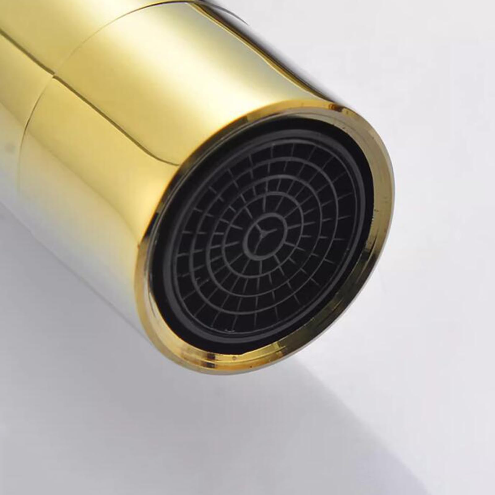 Grifo de Cocina de Pared Latón Giratorio Agua Fría y Caliente Monomando Grifo Cocina Pared Dorado-Oro