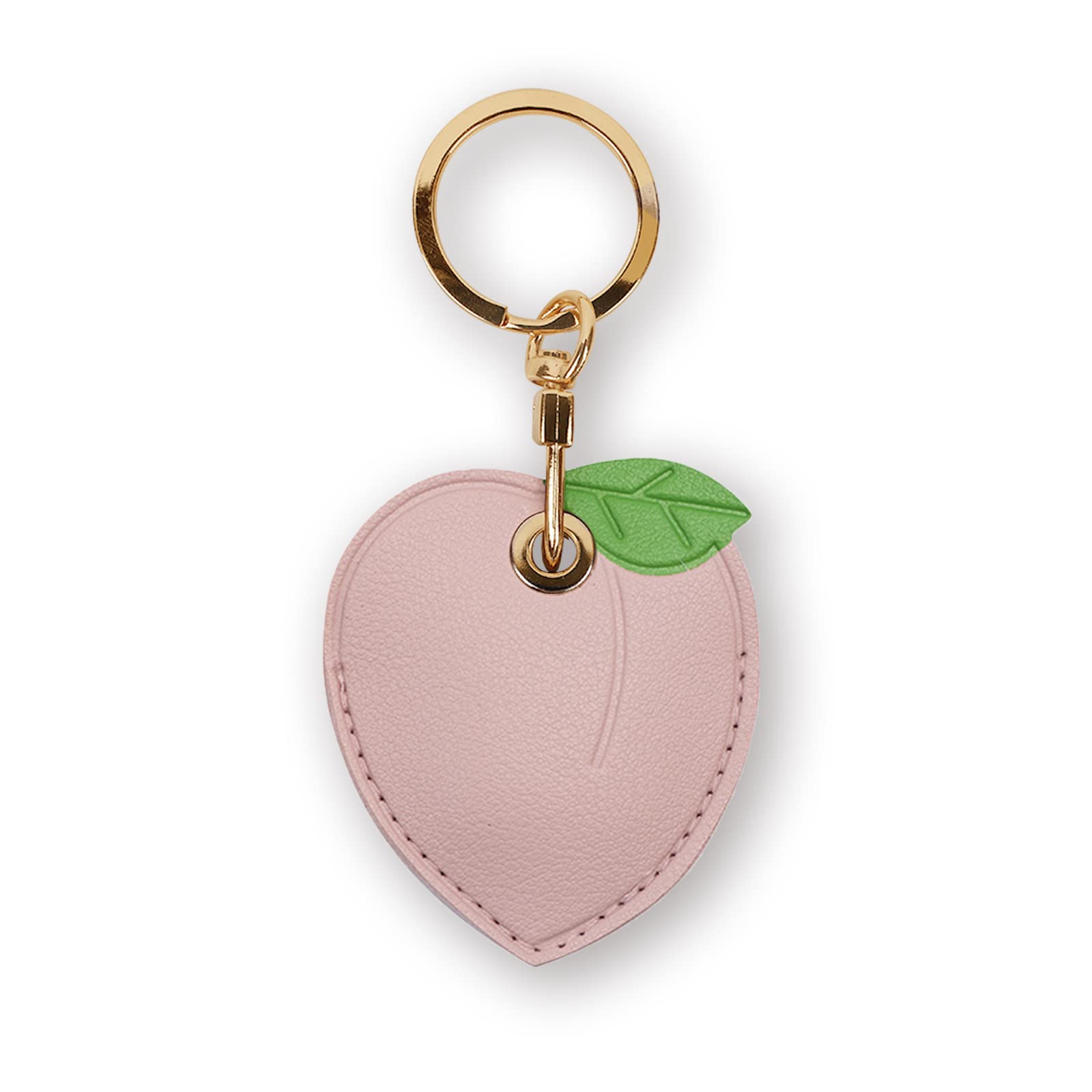 Leather Keychain Case Holder Compatible with Apple AirTag, GPS Airtag Keychain Finder Tracker with Key Ring, Anti-Scratch Protective Air Tag Cover