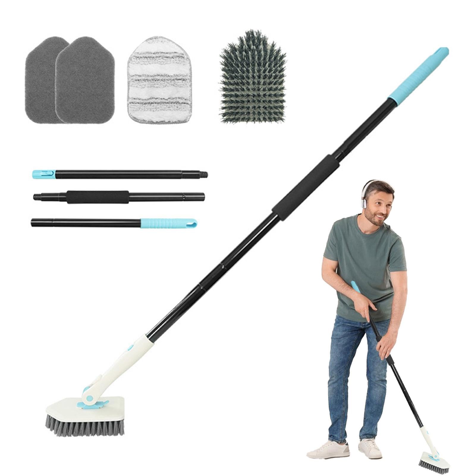 Brosse à récurer avec poignée antidérapante et poils haute densité