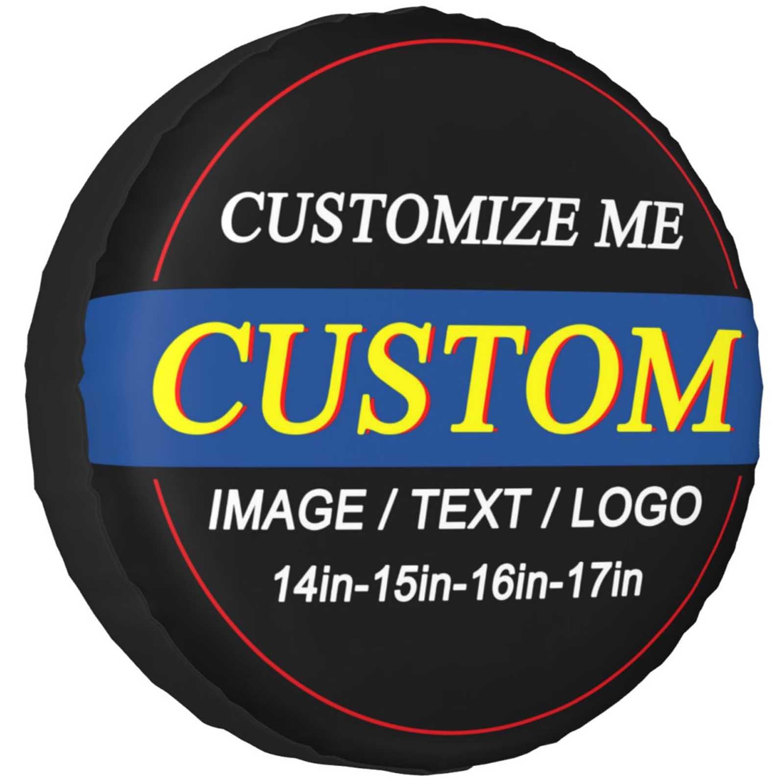 Custom Spare Tire Cover Personalized Wheel Tire Cover Add Your Own Photo Text Logo Waterproof Dust-Proof Spare Wheel Cover Protectors for Trailer Truck SUV Universal All Vehicles