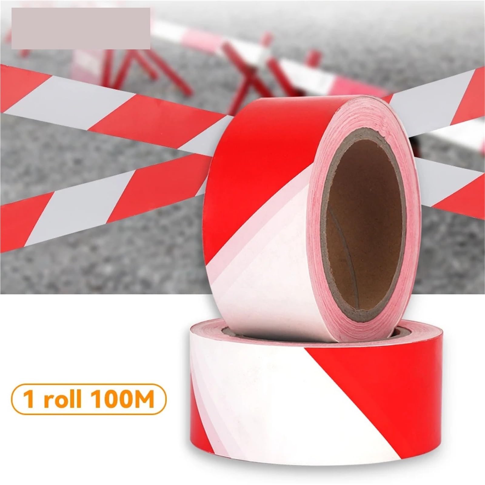 Cinta reflectante de alta visibilidad, Cinta roja for señalización de suelo, barrera peligro, precaución, 100m x 50mm, paquete 2