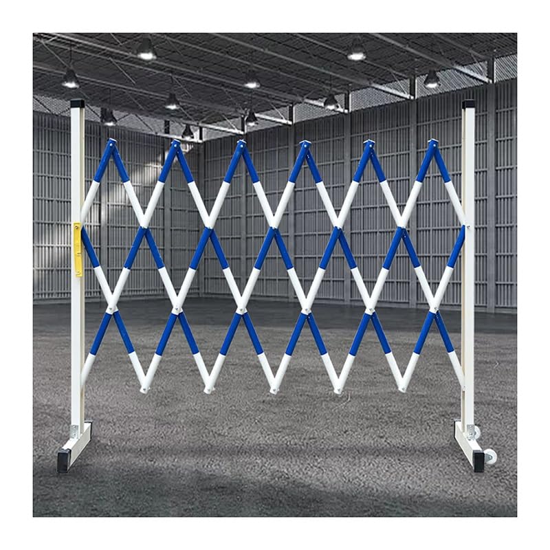 Cancello di Sicurezza Pieghevole con rotelle, barricata Industriale Flessibile espandibile, Recinzione di Sicurezza Mobile Portatile per vialetti d'accesso per ，Blue 3.9x6.6in/1.2x2m