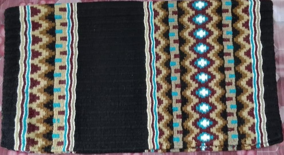 HUMAYL Saddlery Saddle Pad/Blanket for Horses Western Show Horse Saddle Blanket New Zealand Design Handmade Wool Saddle Blanket Top Wool Saddle Pad Regular Size : 34" L x 36" W x 1" inches PAD024