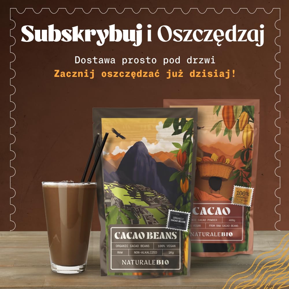 Ziarna Kakao Surowe Organiczne Bio 200g NaturaleBio