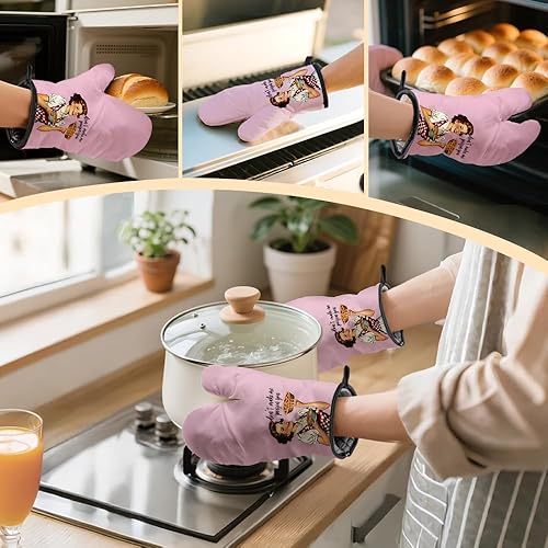 Miniatura 6 de Don't Make Me Poison You - Divertidos guantes de horno y soportes para ollas, divertidos guantes de cocina retro para mujeres, regalos de amas de