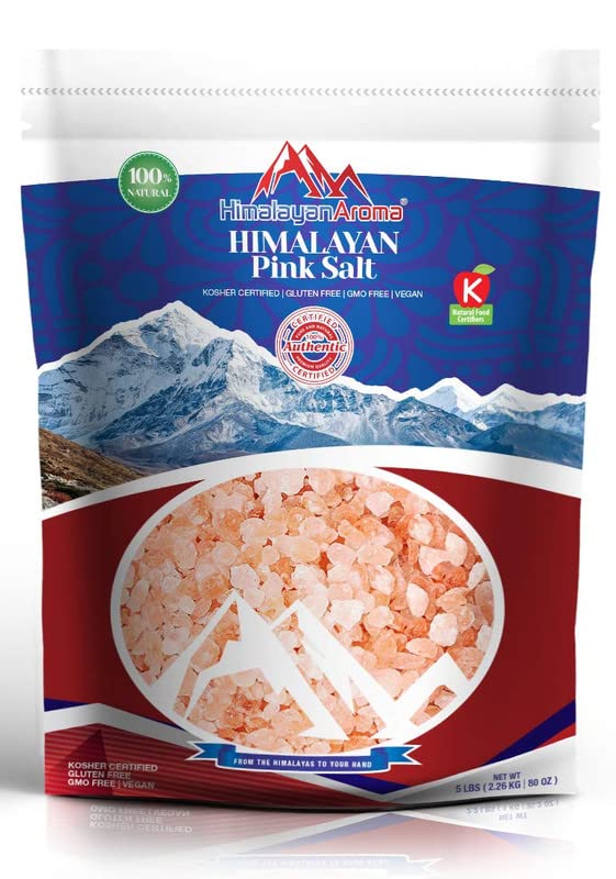 Sal rosa del Himalaya gourmet 5 libras grano grueso para molinillos y molinos sal de baño sal marina sal rosa del Himalaya minerales esenciales y