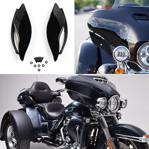 Sportfairings Black Adjustable Air Deflectors Side Wings Wind Deflector Fairing Compatible For Harley Touring 2014-2021 Electra Glide Street Glide Tri Glide #TOP2