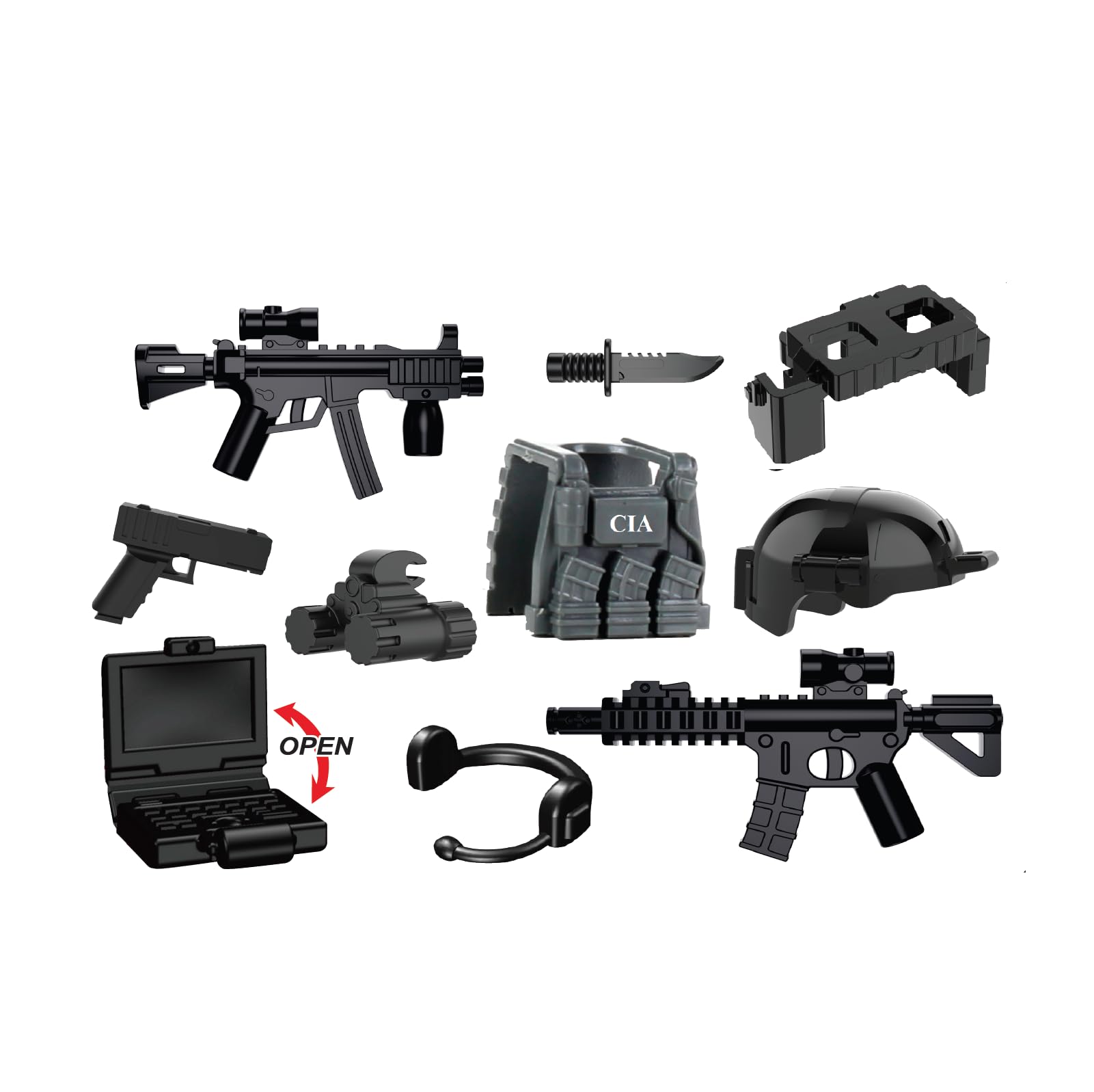 Battle Brick Battle Bag Army CIA Special Operations Group Weapons Pack Compatible with Lego® Minifigs-image-12