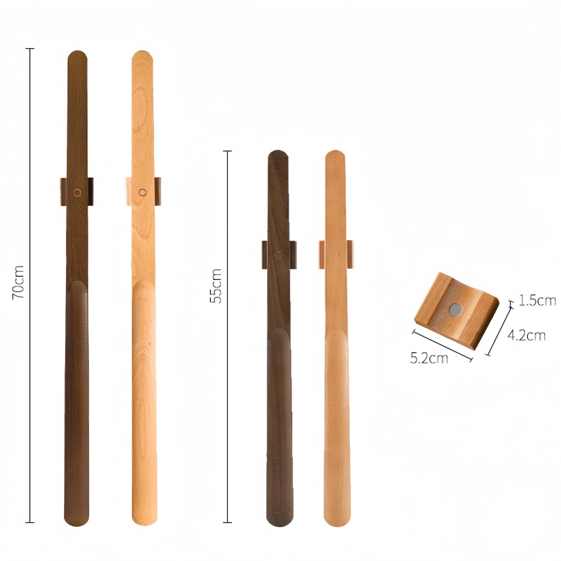 Calzascarpe lungo con supporto magnetico da parete, in legno massiccio, per aiutare gli anziani e le donne incinte a indossare le scarpe (stile 2, 70 cm)