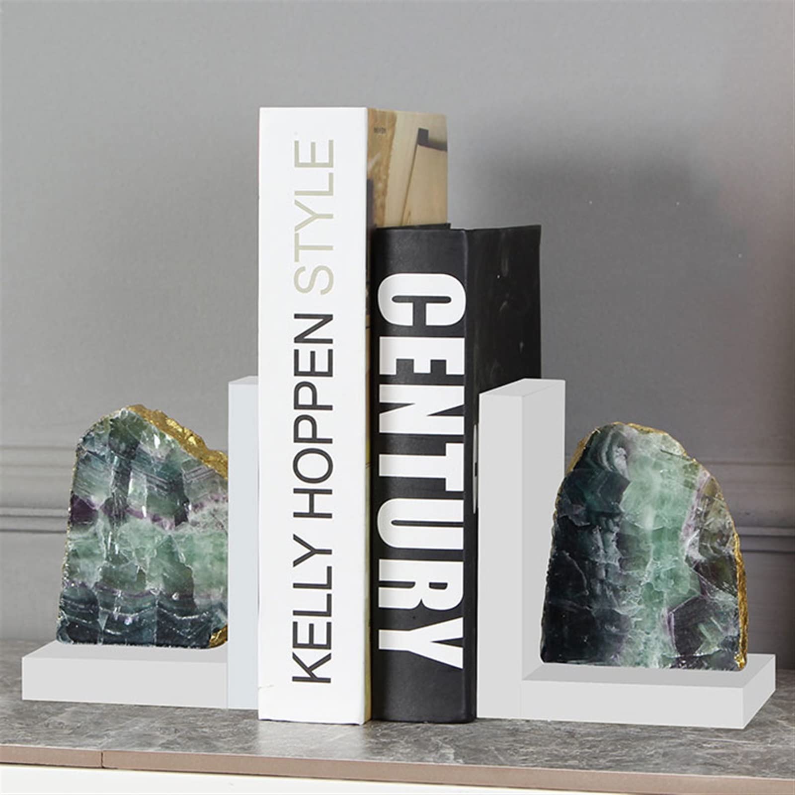 Fermalibri Marmo Rosa - Supporto Decorativo Per Libri Pesanti, Libreria E Cucina - Foto 4