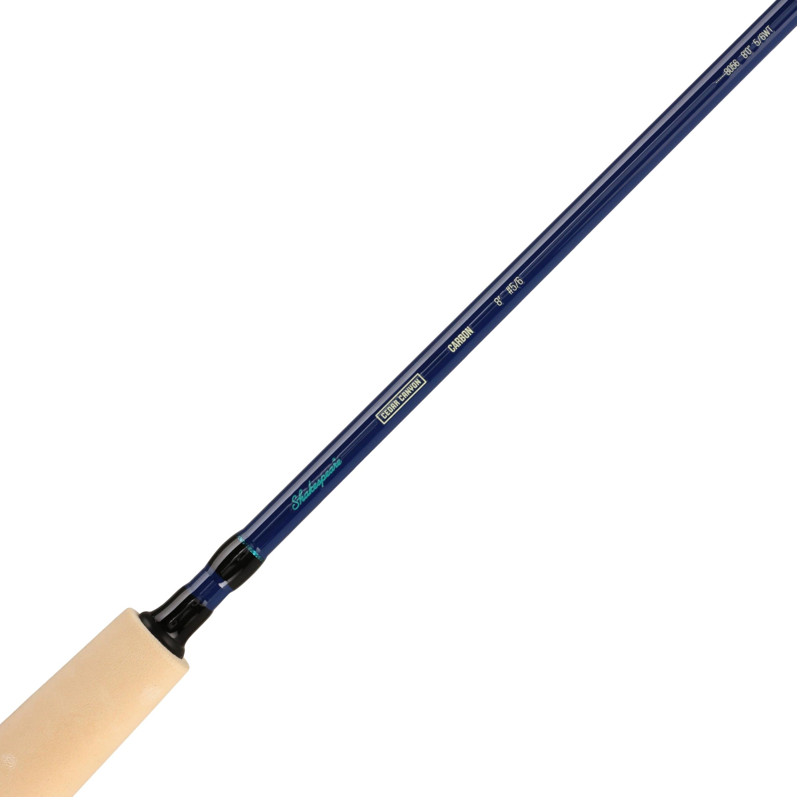 Shakespeare Cedar Canyon Carbon Fliegenrute, 4-teilige leichte Carbon Composite Blank mittel-schnelle Aktion, Edelstahl-Führungen, Eva-Schaum Griff, tragbare - in verschiedenen Größen erhältlich