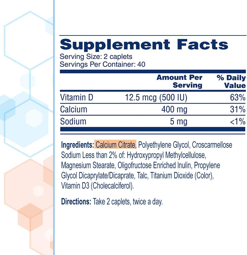 Citracal Calcium Citrate + D3 Petites Tablets - 200 ct, Pack of 4