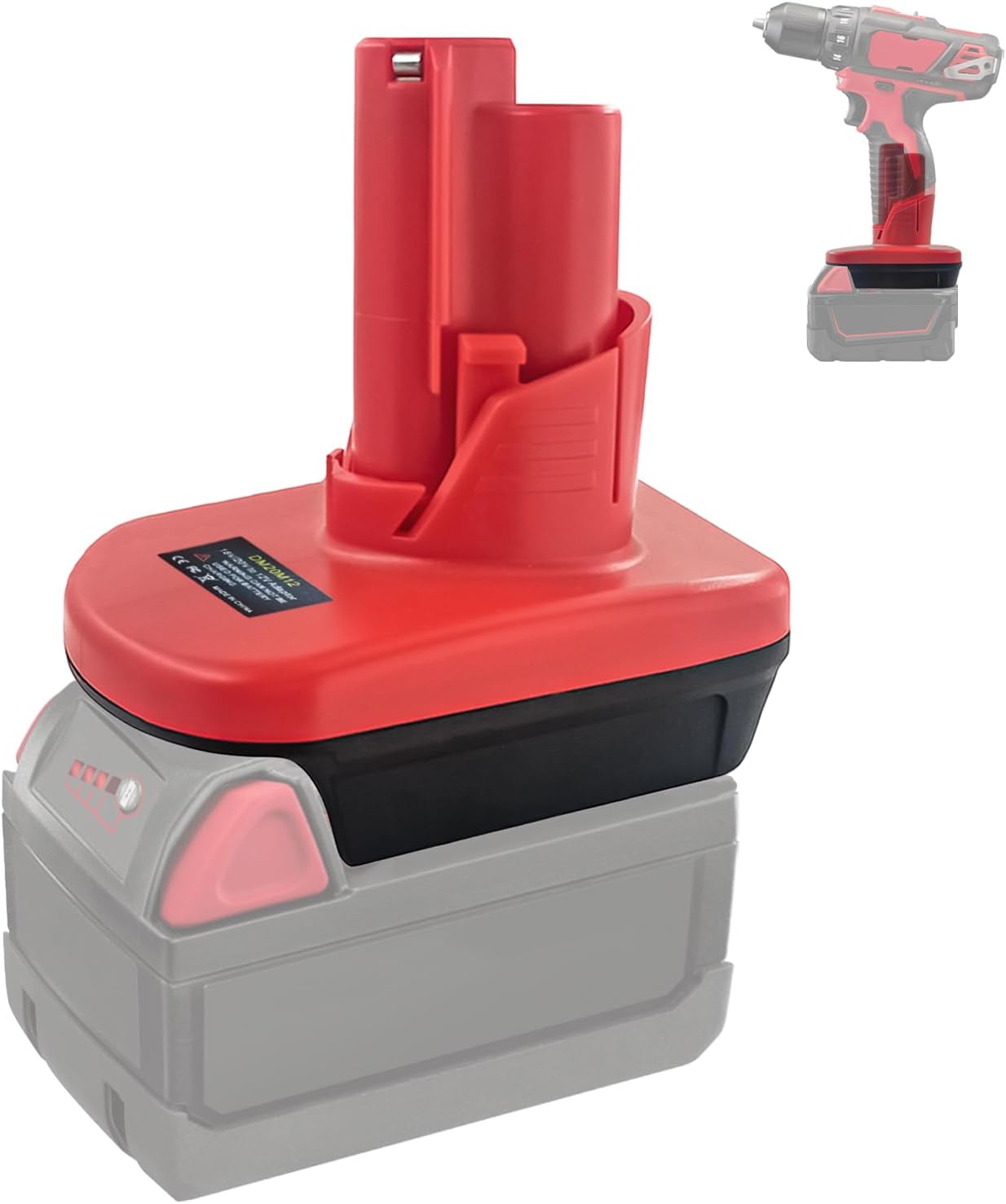 BTRUI for Milwaukee M18 to M12 Battery Adapter, for