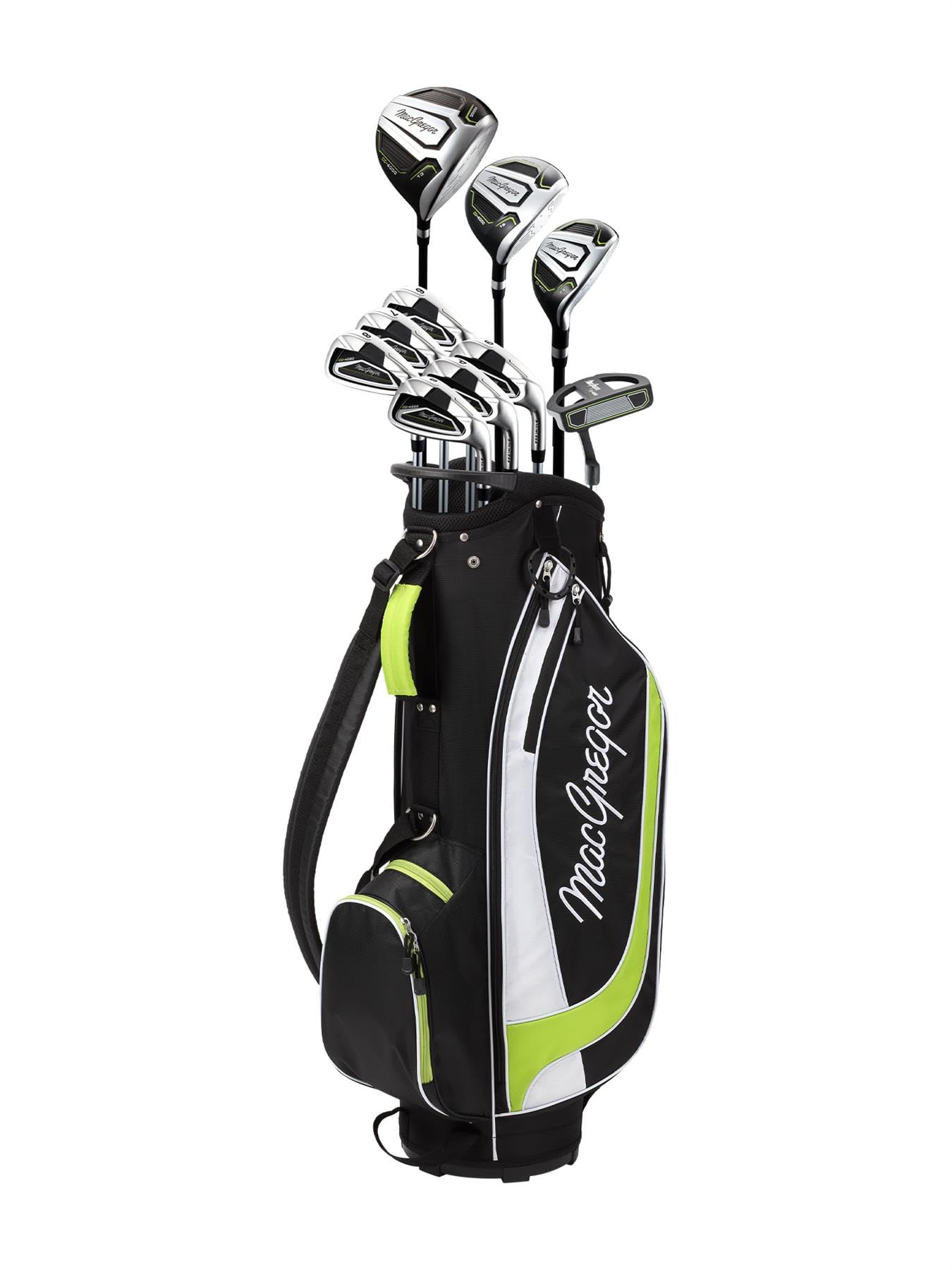 MacGregor Golf CG4000 Graphite/Steel Golf Clubs Set With Trolley Bag, Mens Left Hand