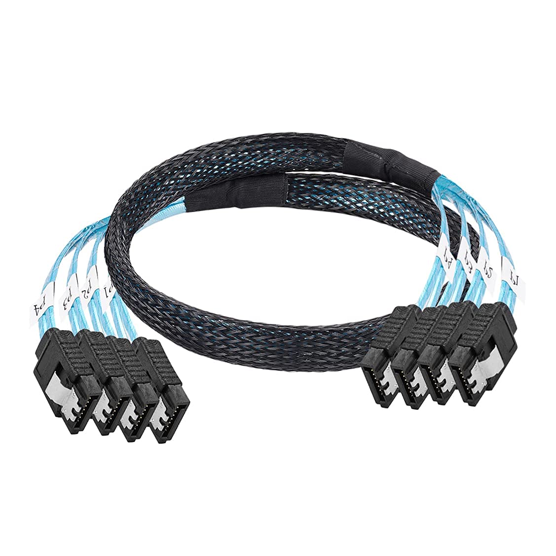 Twozoh Cable de 4 SATA de 7 pines hembra a 4 SATA de 7 pines hembra, 6 Gbps, 4 unidades/Set Sata3 III SAS para disco duro duro y More SATA Devices 0,5M