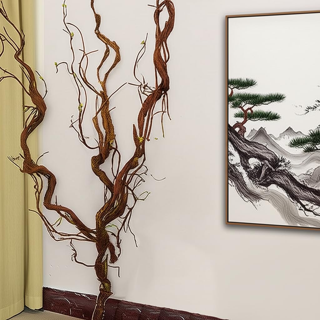LGEGE Tronco de árbol de plantas artificiales, ratán de 170 cm de largo, vid de caña de liana para colgar en la pared, decoración para el hogar y la sala de estar