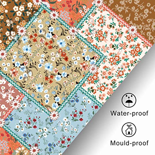 Cyrekud 72" X 72" Boho Colorful Patchwork Shower Curtain Bohemian Vintage Daisy Floral Bathroom Set Retro Wildflower Farmhouse Bath Bathtub Decor Durable Fabric Machine Washable With 12 Hooks #TOP4