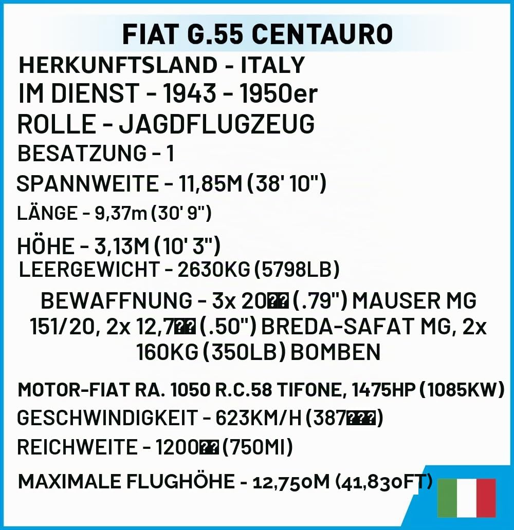 COBI FIAT G.55 Centauro, Farbe: Camouflage