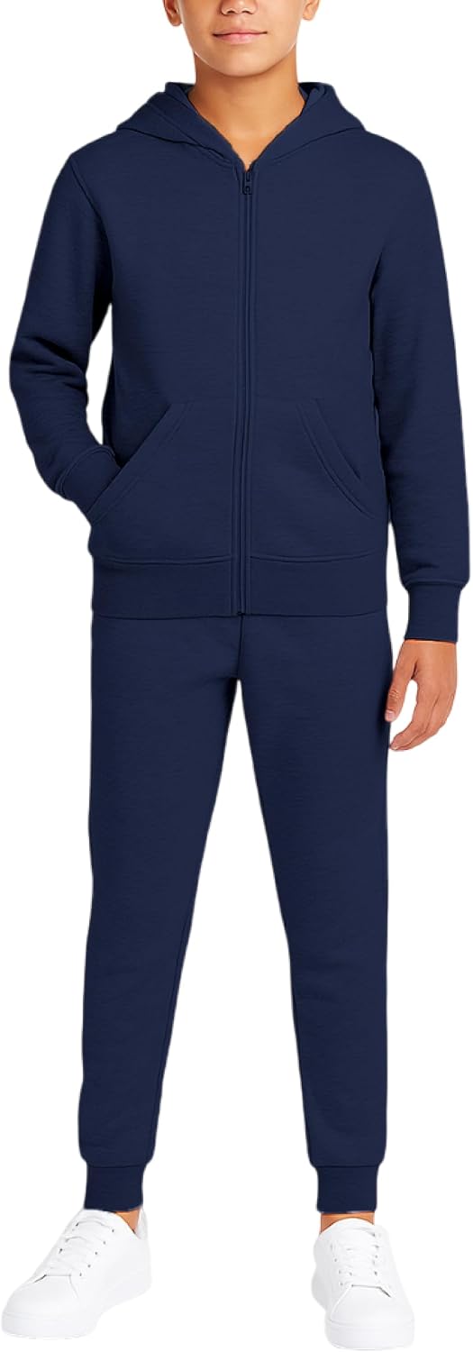 Quad Seven Boys Sweatsuit Set - 2 Piece Fleece Zip up Hoodie Sweatshirt & Athletic Boys Joggers Sweatpants (Sizes Run Small)