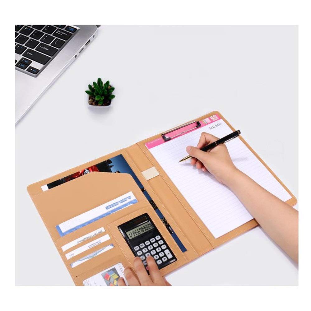 Raccoglitore per conferenze, cartella portadocumenti, professionale, calcolatrice, note, penne, documenti, telefono, carte di credito, documenti aziendali (blu, 320 x 250 mm)