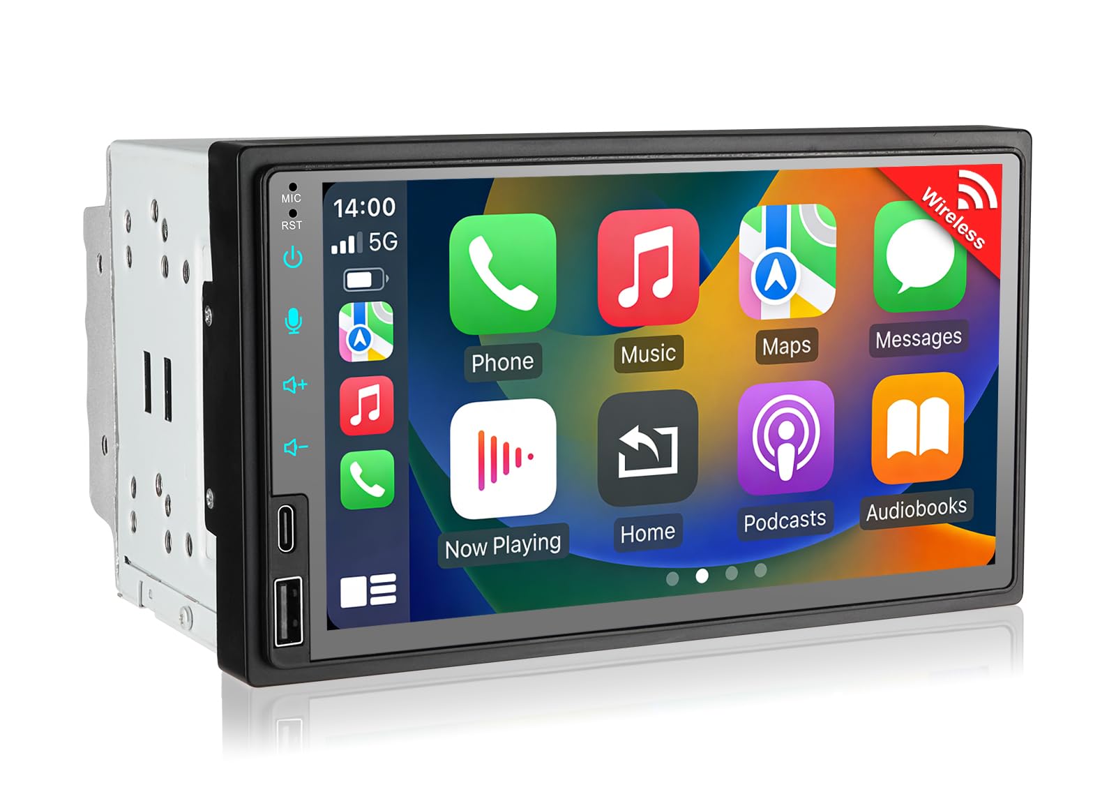 Doppel Din Radio Apple Carplay 7 Zoll 2Din Android Auto Autoradio mit HD IPS Bildschirm, Doppeldin Car Play Auto Radio Touch Display mit Navi, Bluetooth, AM/FM SWC