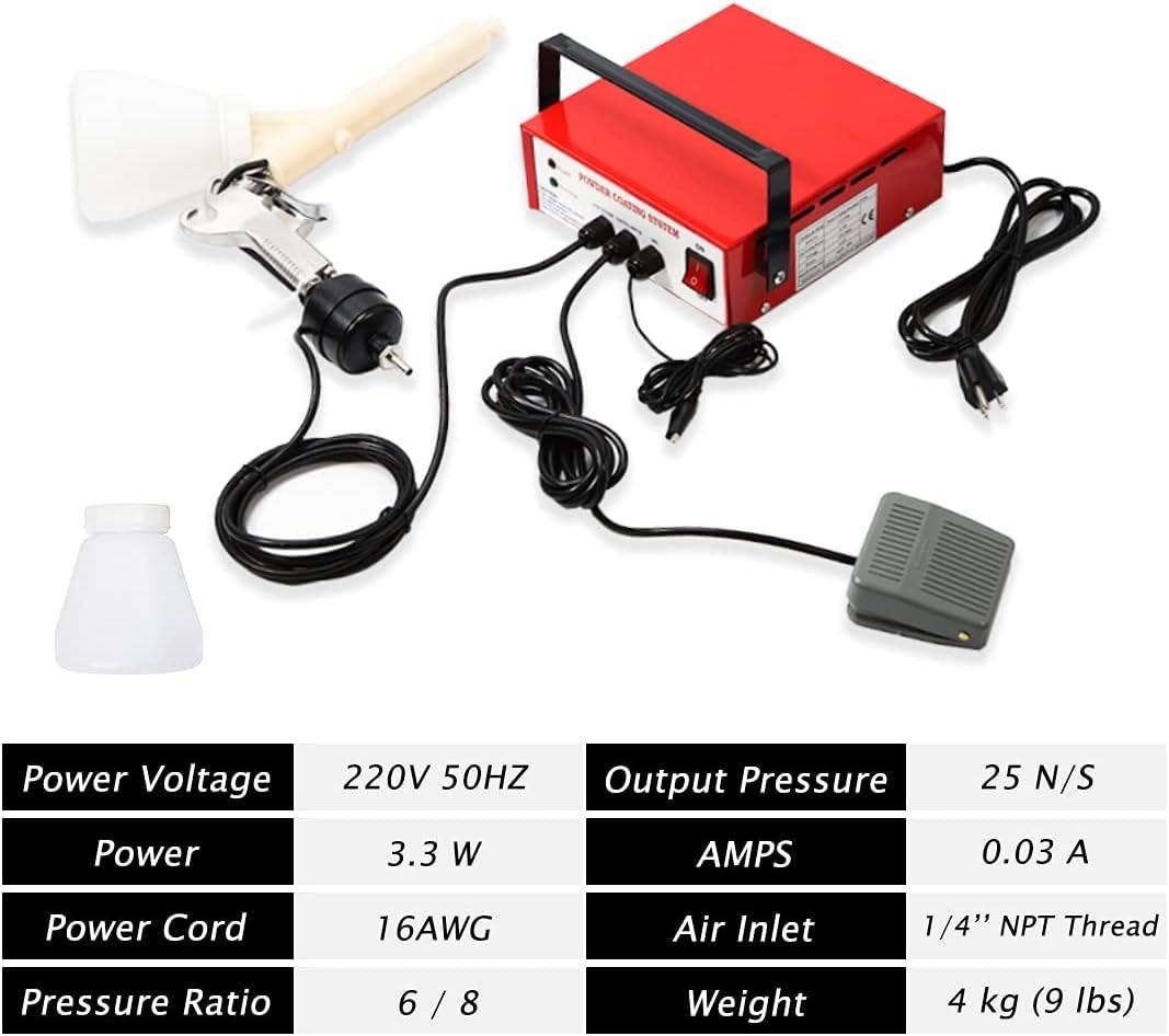 Máquina Pulverizadora Electrostática Portátil con Pistola De Pintura Ajustable para Recubrimiento En Polvo, con Interruptor De Pie, para El Hogar, El Jardín Y La Marina