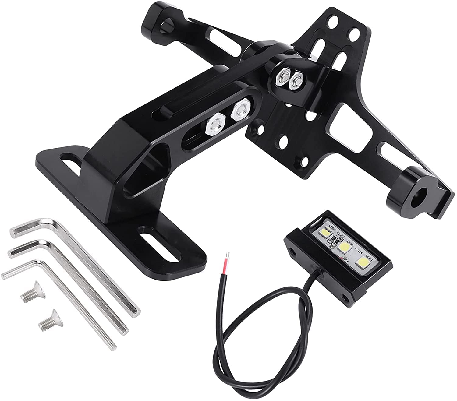 Regolabile In Alluminio Moto Licenza Targa Titolare Staffa Cnc Telaio Con Luce Led Regolabile per R25 R3 MT03 MSX