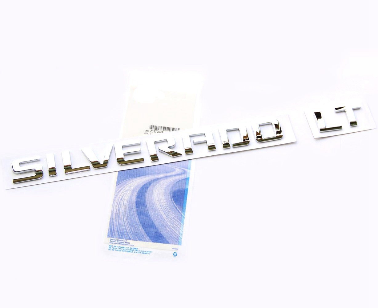 Yoaoo Chrome Silverado Lt Emblem Nameplate Badge 3D Alloy Original Silverado Glossy