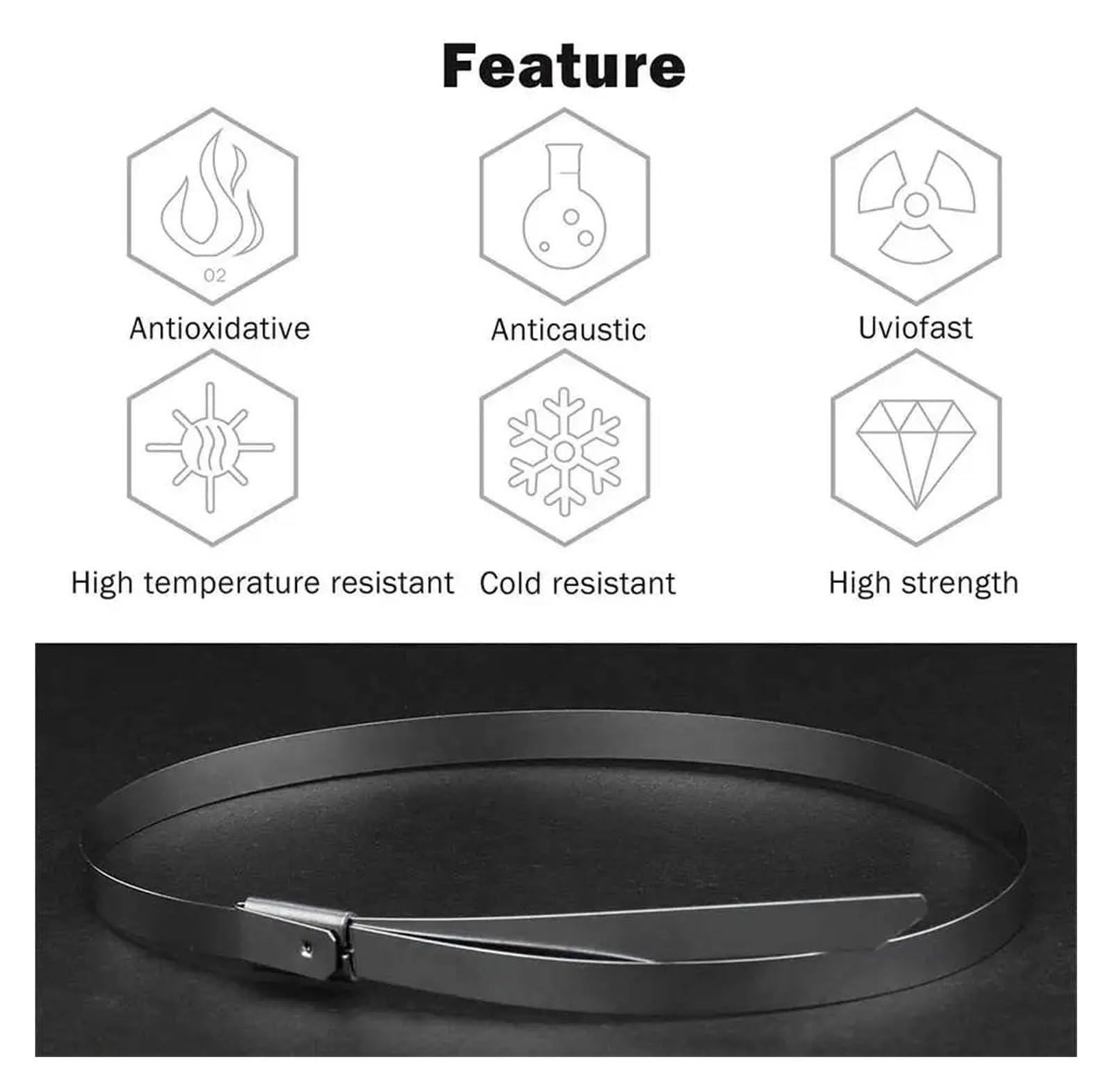 Fascette stringicavo in acciaio inossidabile, fascette stringicavo rivestite in metallo con bloccaggio a cerniera, fascette stringicavo multifunzionali con bloccaggio a cerniera(10PCS,4.6x700mm)