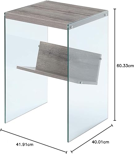 Miniatura 21 de Convenience Concepts SoHo Mesa auxiliar, mármol blanco sintético, 15.75 x 16.5 x 23.75 pulgadas Mármol blanco sintético,Mármol/cristal de imitación