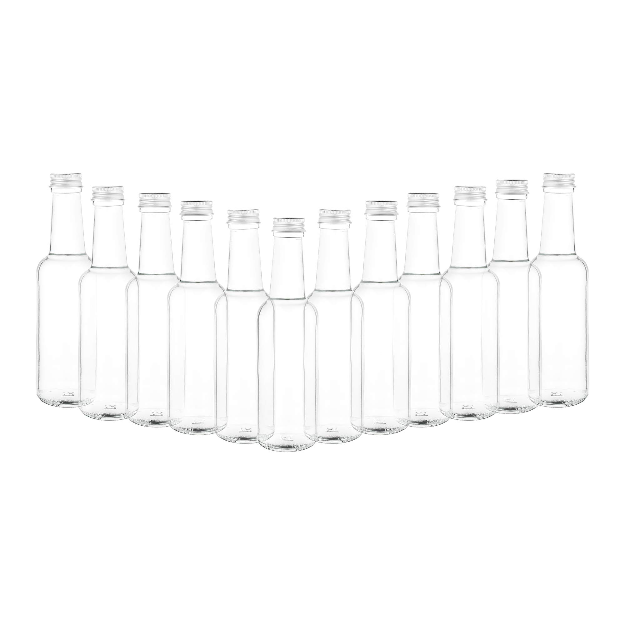 Lot De 6 Bouteilles En Verre 250ml Avec Bouchon à Vis Argenté - Pour Huile, Vinaigre, Sirop, Liqueur - 7