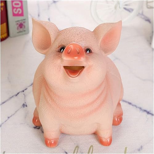 Miniatura 4 de Piggy Bank Alcancia Resin Craft Coin Pig Shaped Gifts Toy Kids Skarbonka Birthday Gift Coins Storage Box Kids' Money Banks Safe (Size  Large)