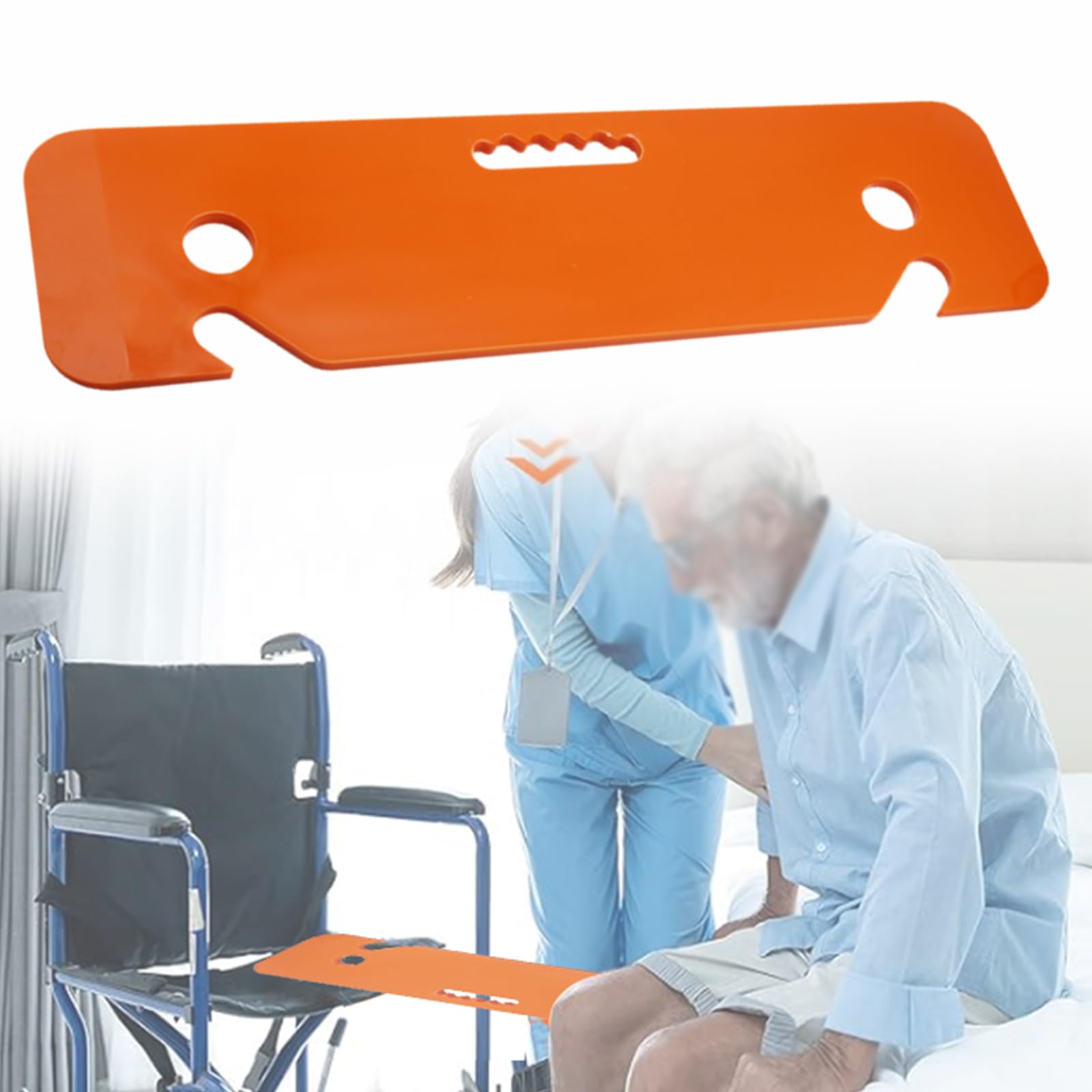 Tabla antideslizante para sillas de ruedas, elevador de pacientes, tabla de transferencia, transferencia de pacientes o Handica de la silla de ruedas a la cama, al baño, a la bañera (naranja 2)