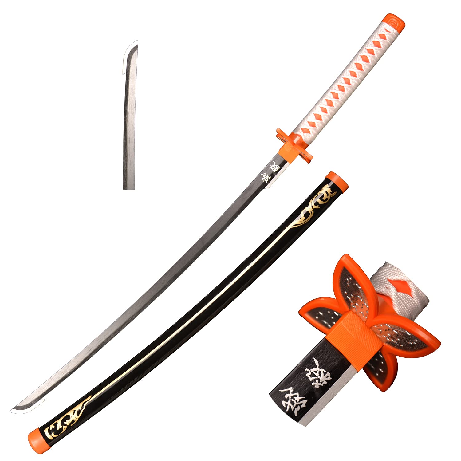 Wooden Cosplay Anime Swords, Kochou Shinobu Samurai Sword, Black 40 in