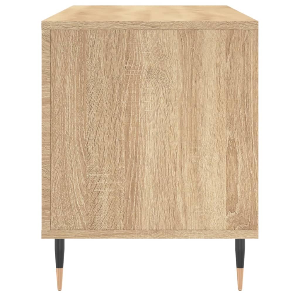 IKAYAA Mueble Tocadiscos de Madera 100x38x48 cm, Estanteria CD para Vinilos, WY23E Roble Sonoma
