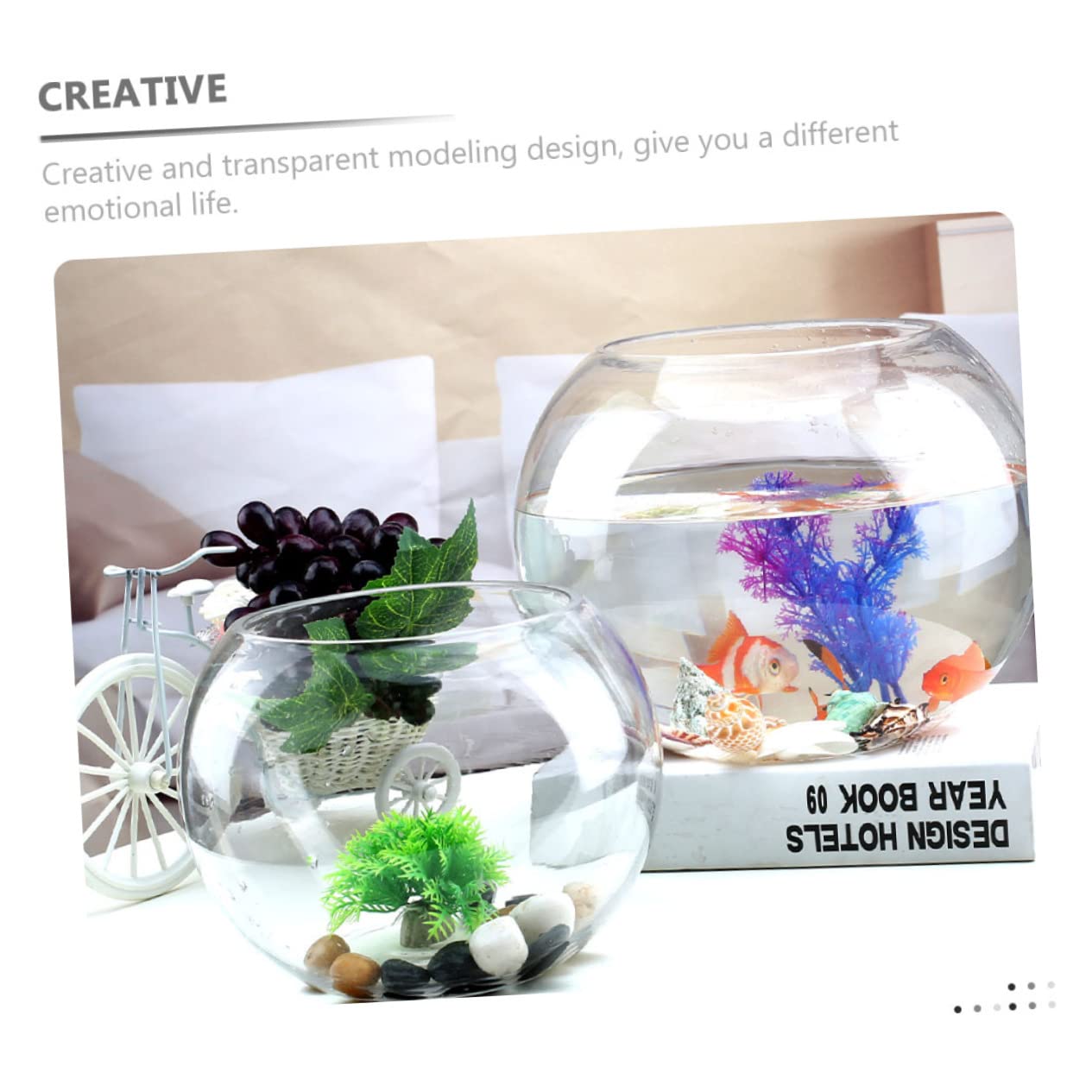PRETYZOOM Vasca Per Pesci Rossi Acquario Trasparente Da Tavolo Acquario Multifunzione Per Betta Decorazione Casa Ufficio