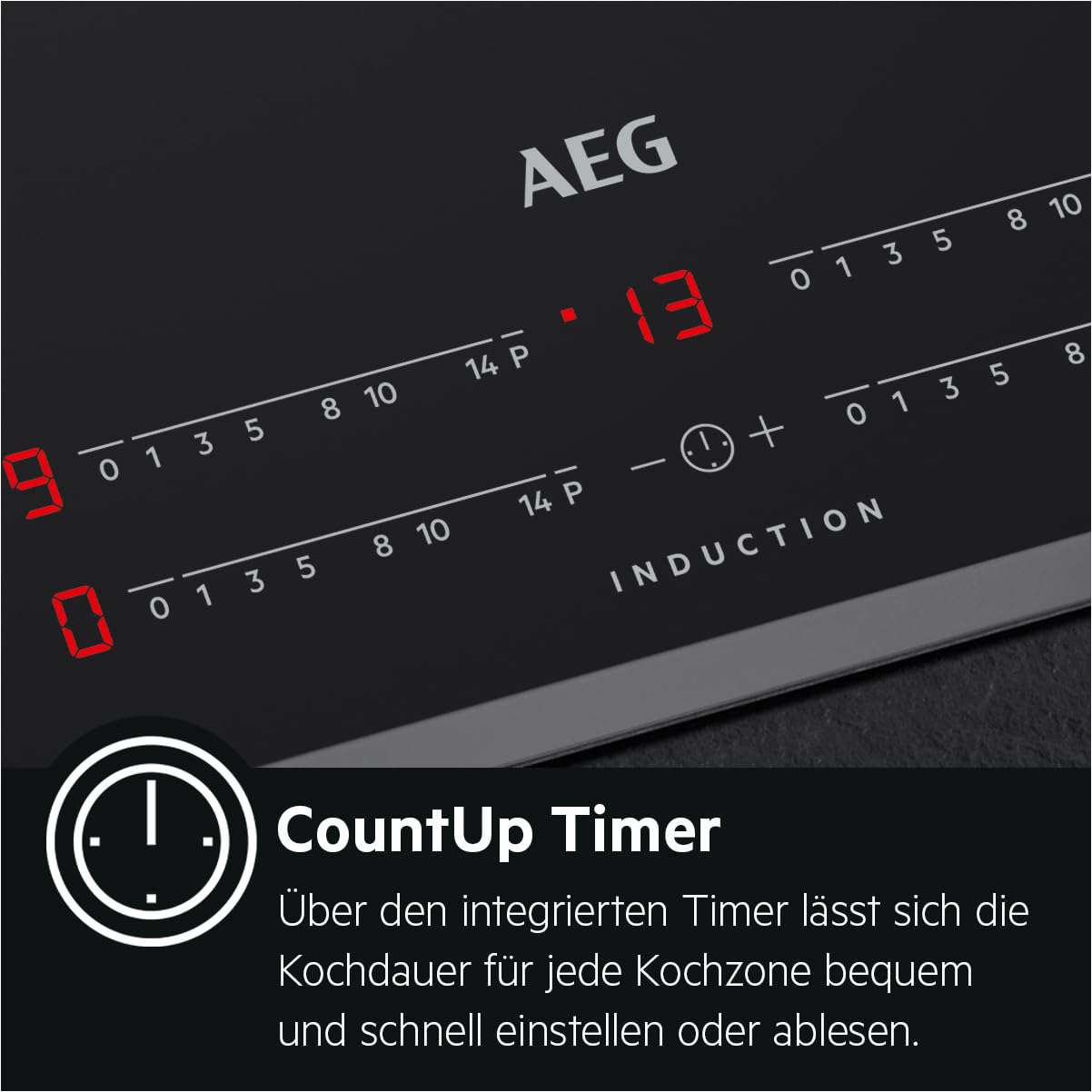AEG Płyta indukcyjna samowystarczalna 60 cm / 4 strefy z funkcją 4 x Power do szybkiego gotowania / 14 stopni/rama ze stali nierdzewnej/timer/obsługa dotykowa w każdej strefie/kompatybilna z
