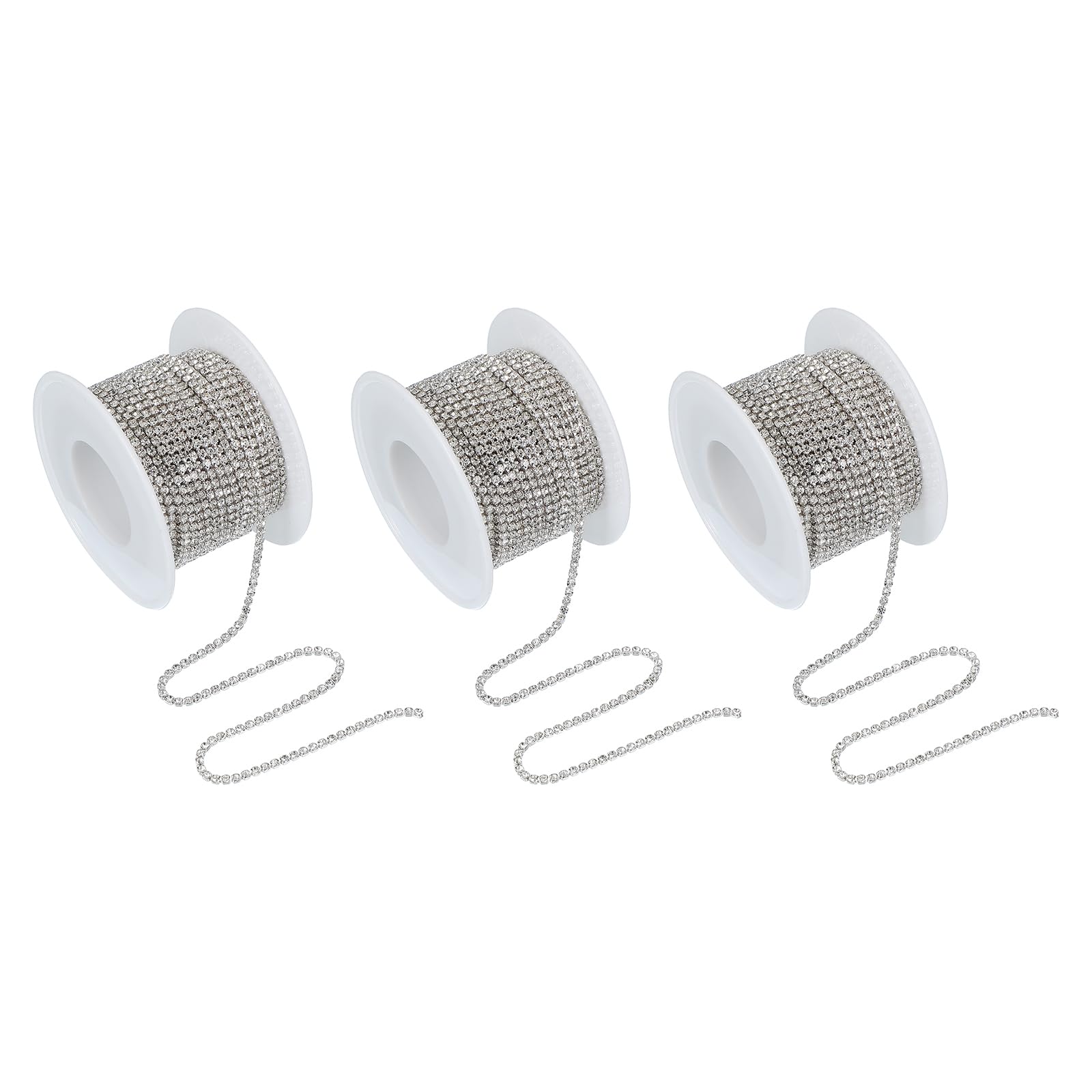 Chaîne de strass cristal blanc PATIKIL 2mm pour mercerie et création de bijoux