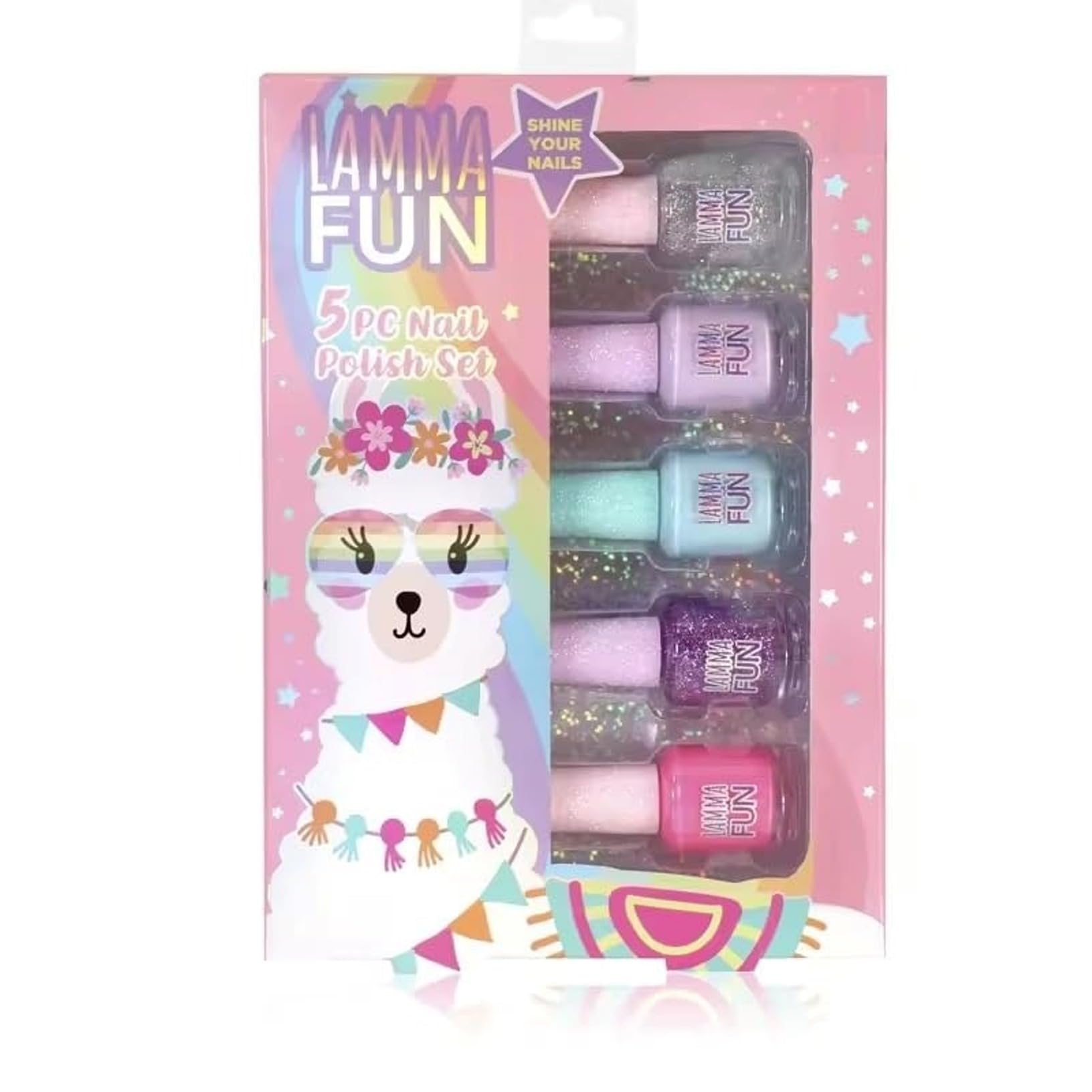 Unicorn Nail Polish for Kids Girls Easy Remove Nail Polish for Kids 5 Bottle Sparkle Bottle Cap Unicorn Makeup for Kids N1 (Unicorn 2)-image-21