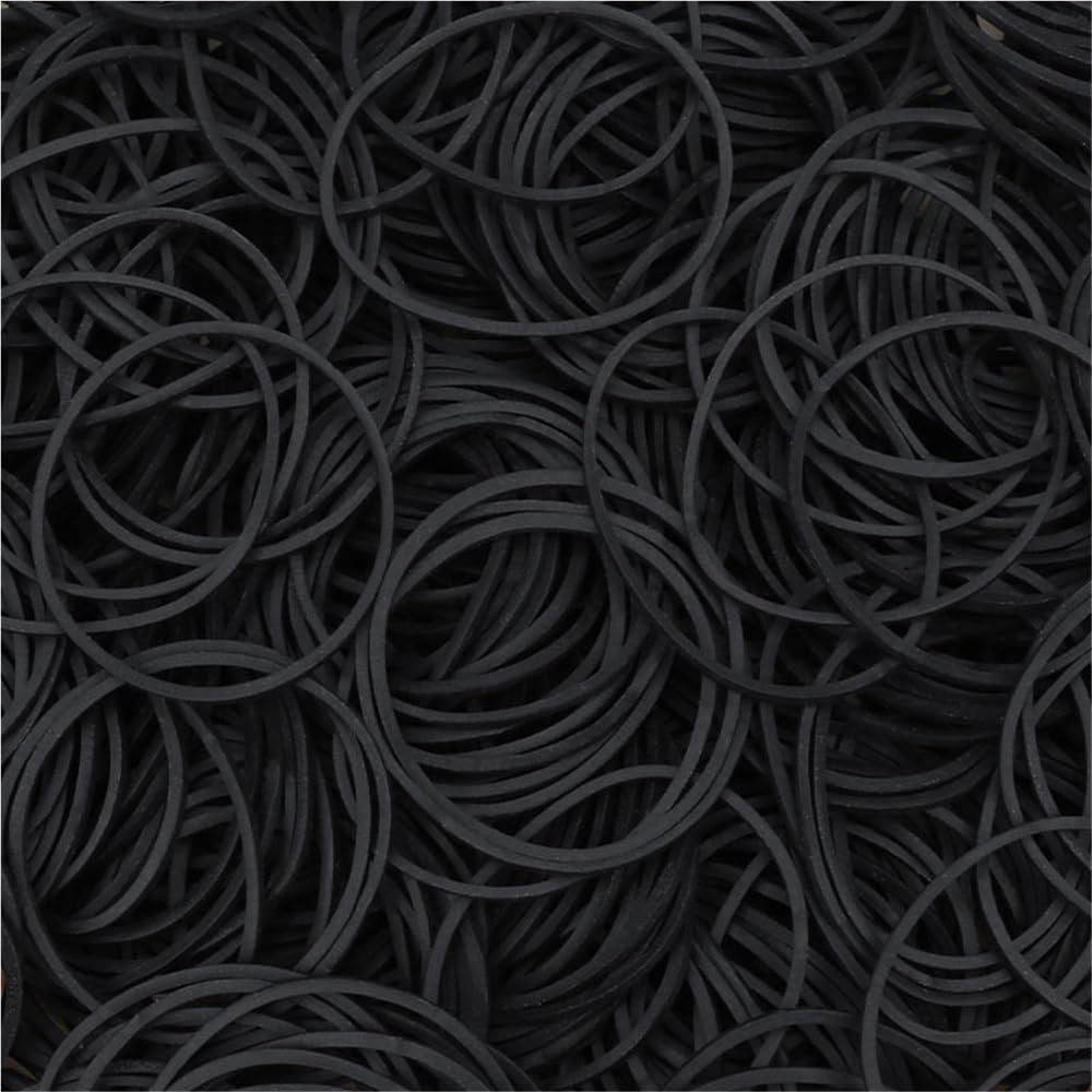 Elastici, Elastici in Gomma Naturale Neri, Confezione da 100, 19/25/40 mm x 1,5 mm(40x1.5mm)
