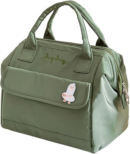 MININAI Lonchera Kawaii con pines kawaii, bonita lonchera estética para mujeres, reutilizable, grande, con aislamiento, reutilizable, bolsa de