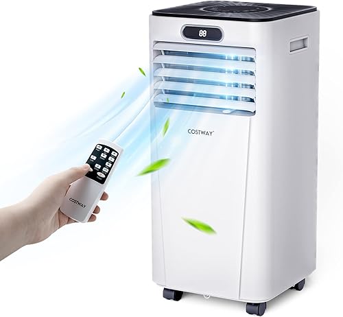 Miniatura 10 de COSTWAY - Aire acondicionado portátil enfriador de aire de 10000 BTU con modo de secadoventiladorreposo 2 velocidades función de temporizador de 24