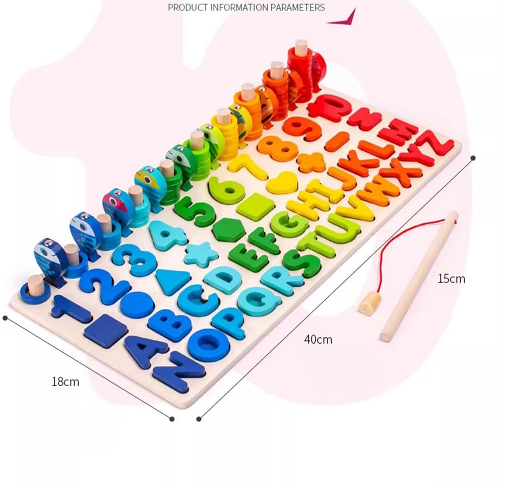 Montessori - Rompecabezas de números para niños pequeños, juego de apilamiento de forma de conteo de clasificadores