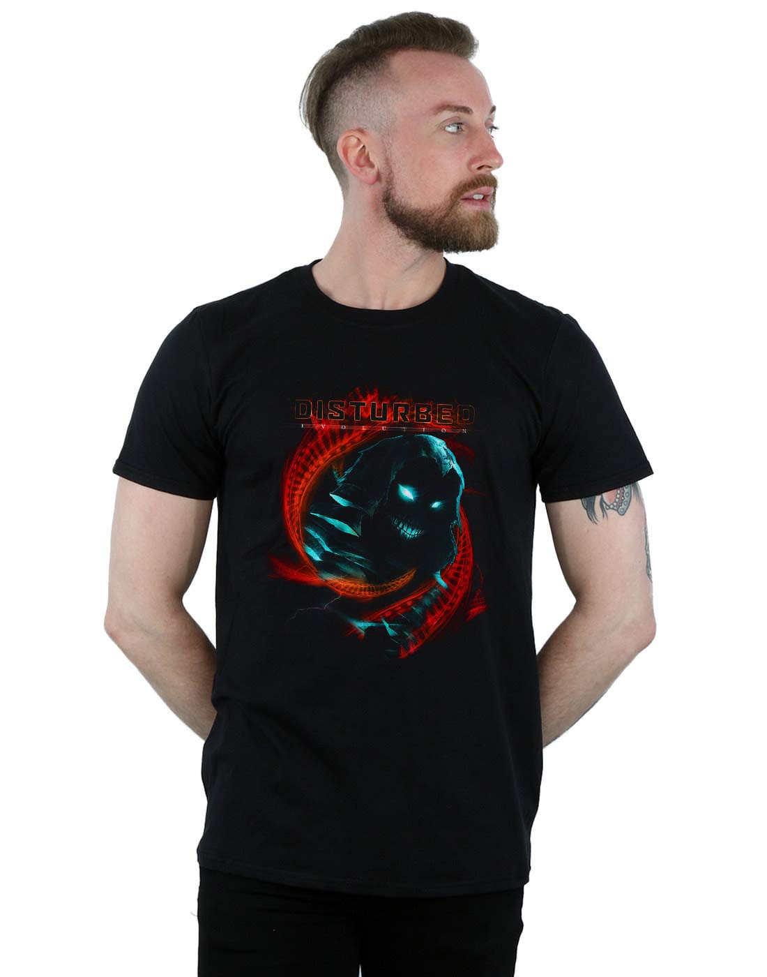 Absolute Cult Men's Black Disturbed Dna Swirl T-Shirt XXXX-Large