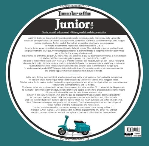 Lambretta Junior 50, 100, 125: Storia Modelli E Documenti/History, Models and Documents