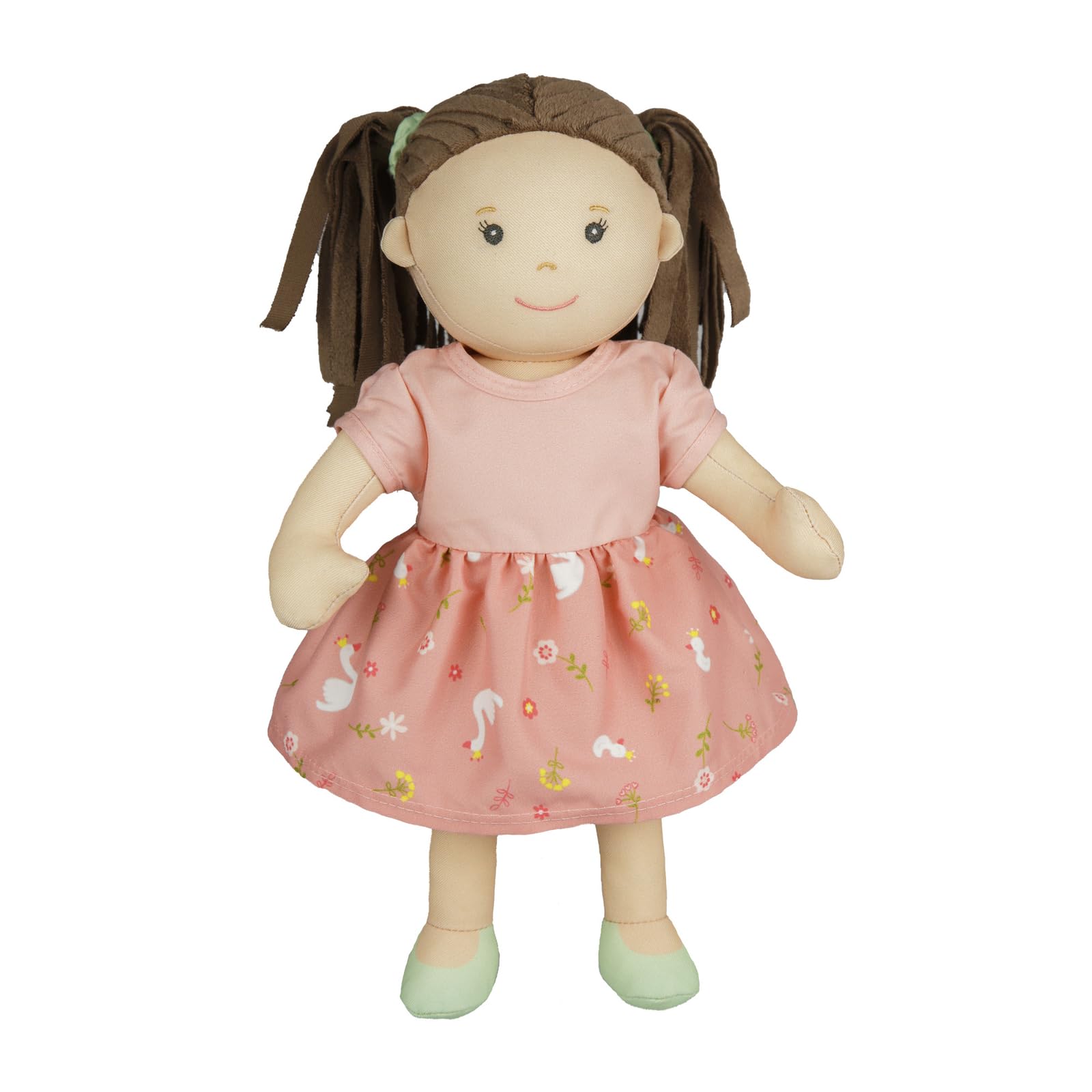 Heless 56 - Rag doll girl Lucie with pink dress to put on and take off, approx. 32 cm large soft doll for cuddling, playing and loving