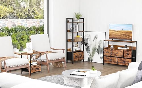 image for Furologee Set of 2 Nightstand with Drawer, End Table with Storage Shel